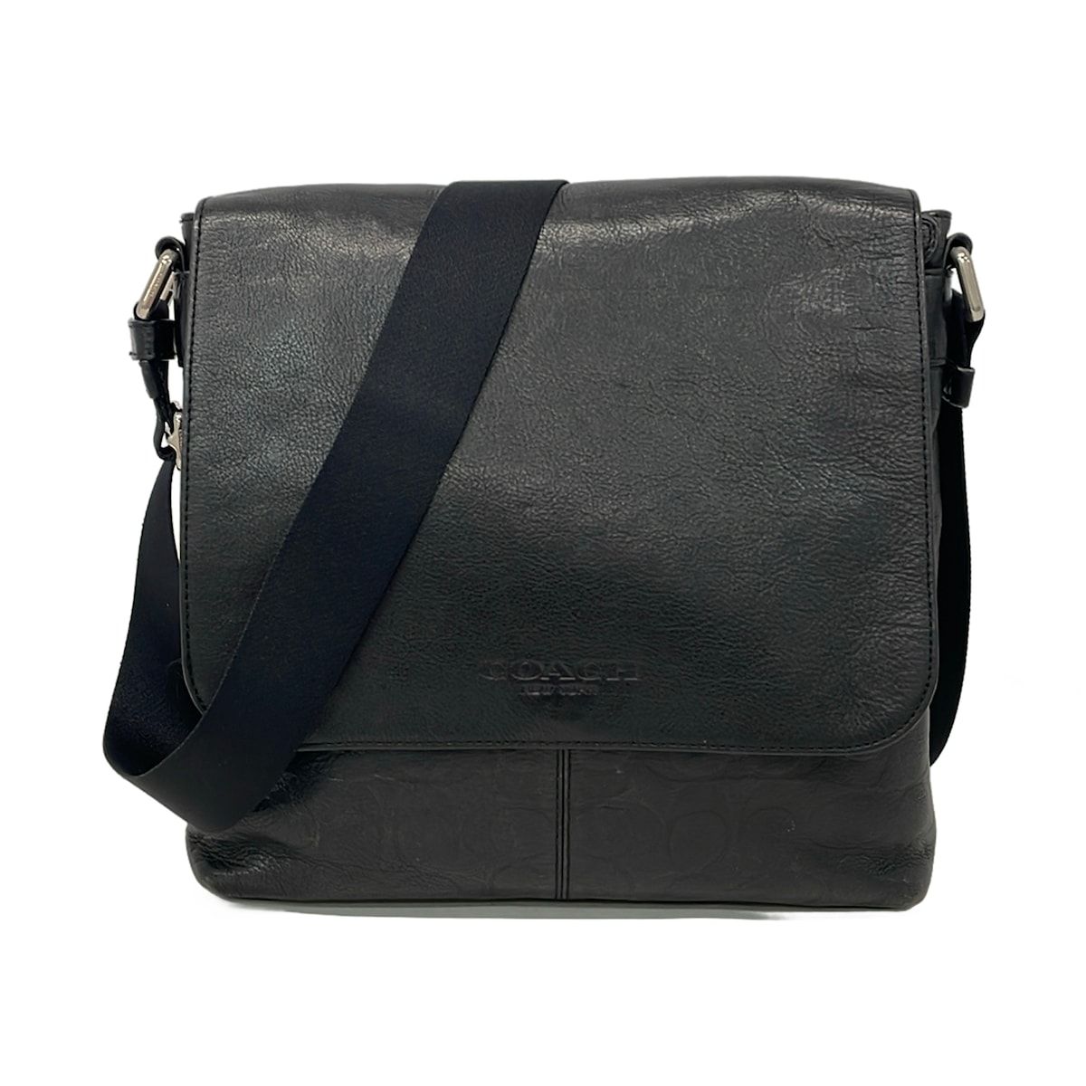 COACH(コーチ) ショルダーバッグ シグネチャー柄 F71766 黒 レザー