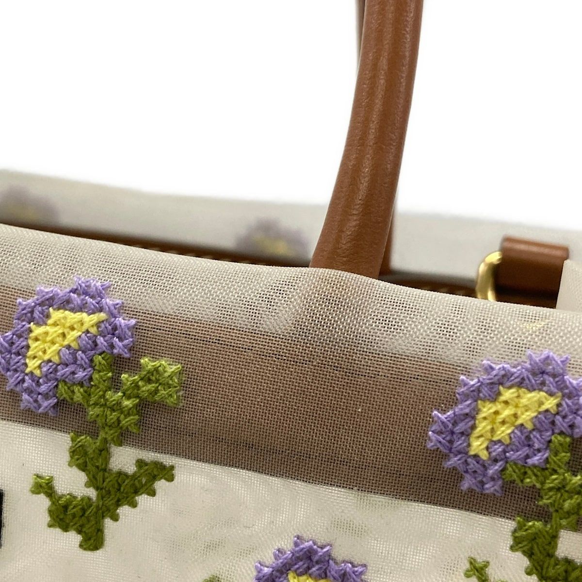 miumiu(ミュウミュウ) トートバッグ エンブロイダリーメッシュ トップ