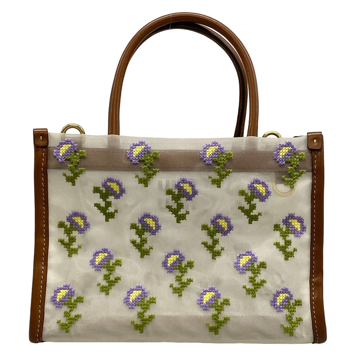 miumiu(ミュウミュウ) トートバッグ エンブロイダリーメッシュ トップ