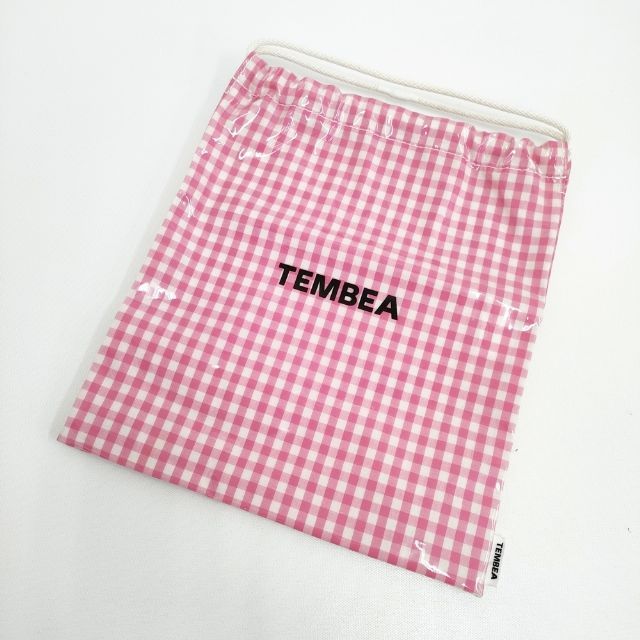 TEMBEA テンベア　ピンクチェック PVC ビニール トートバッグ TEMBEA 巾着 GINGHAM ギンガムチェック PVC トートバッグ ピンク