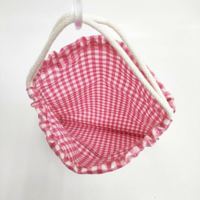 TEMBEA 巾着 GINGHAM ギンガムチェック PVC トートバッグ ピンク