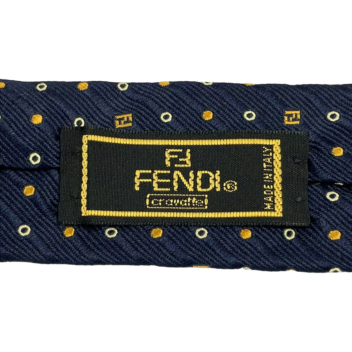 FENDI(フェンディ) ネクタイ メンズ - ダークネイビー×イエロー×マルチ