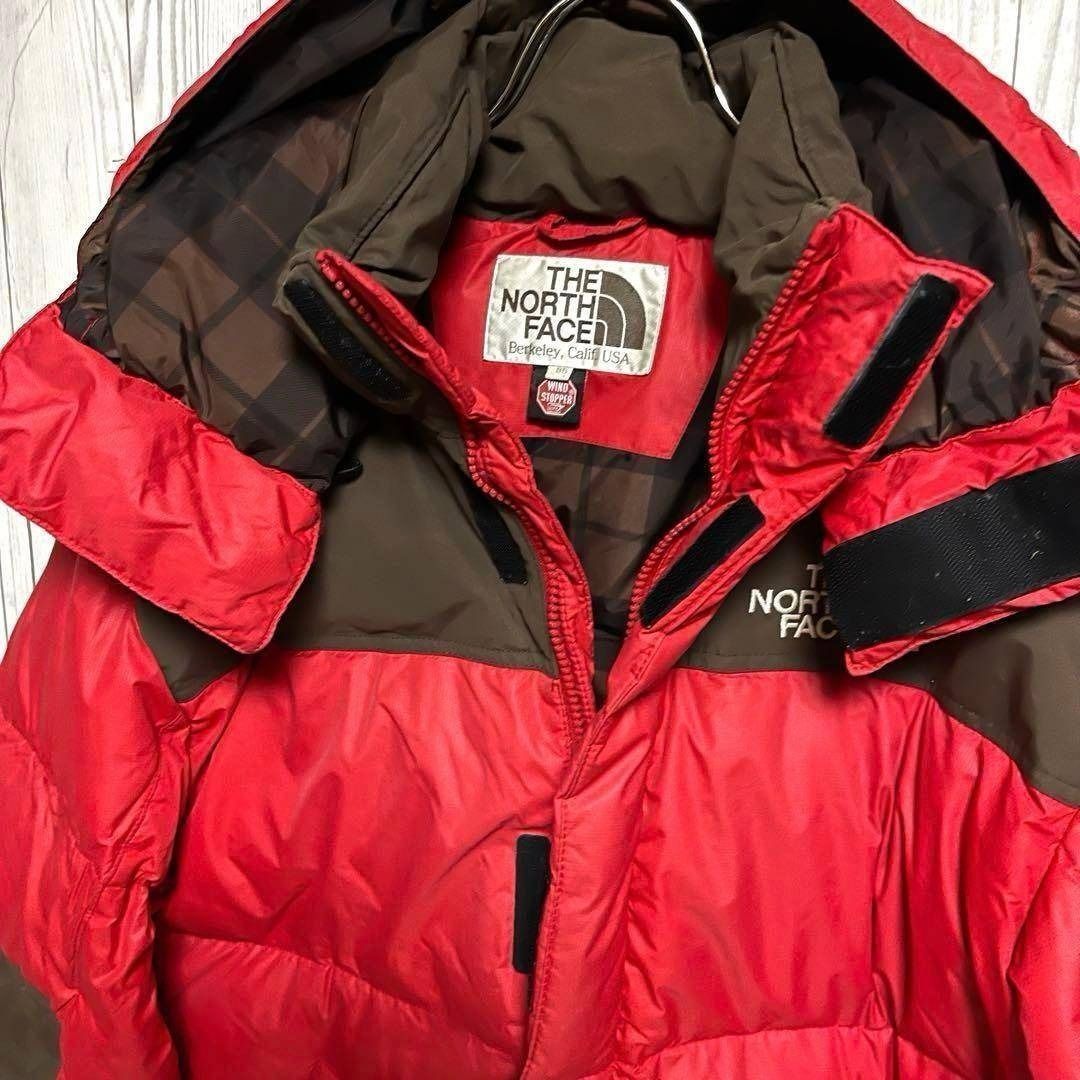 【お値下げ！】  レッドダウンジャケット Lサイズ THE NORTH FACE ノースフェイス フーディー ダウンジャケット 800
