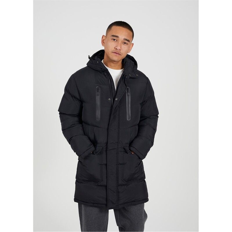 ブレーブソウル メンズ アウター ジャケット・ブルゾン ジャケット Brave Soul Longline Jacket with Hood Black ブラック
