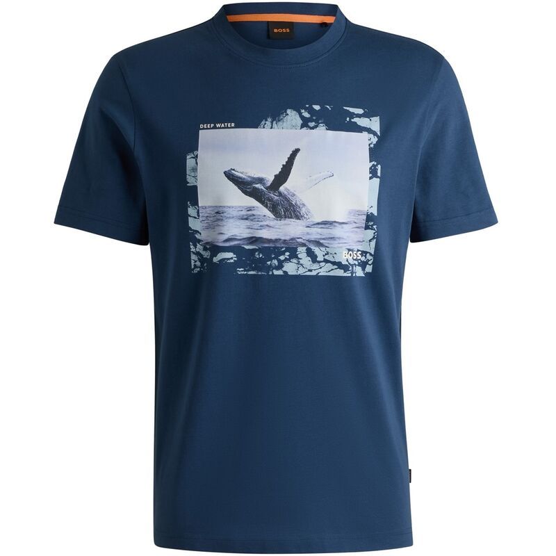 ボス メンズ トップス Tシャツ Boss Te_Dunetrace 10262528 01 Open Blue 466 ブルー