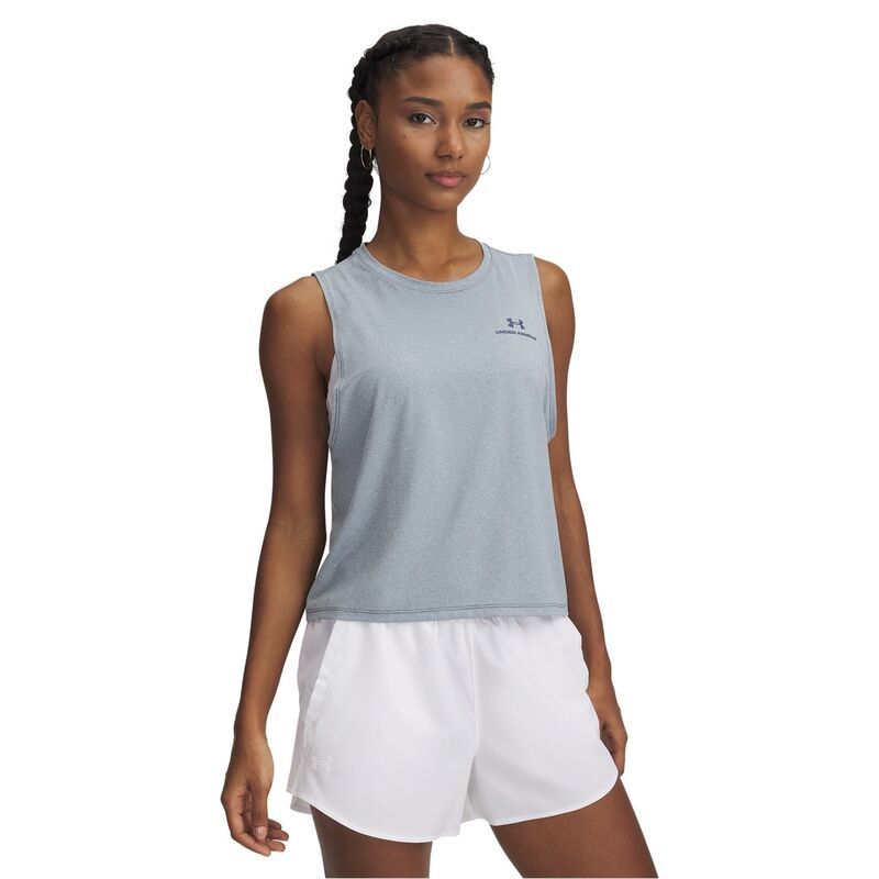 アンダーアーマー レディース トップス シャツ ベスト Under Armour Armour Vanish Energy Crop Tank Gym Vest Womens Gray グレー