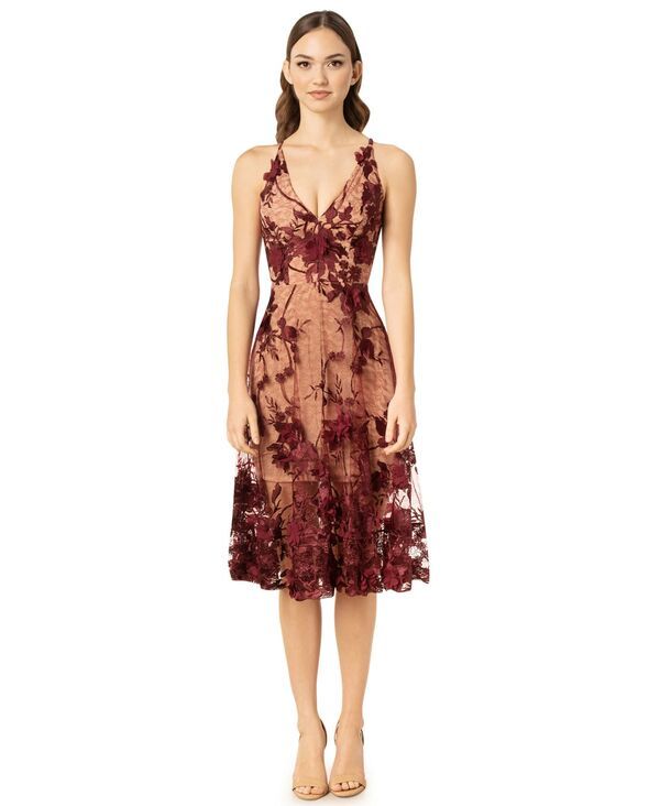 ドレスザポプレーション レディース トップス ワンピース フラワー柄 ミニ レース フラワー Dress the Population Womens Audrey Floral Applique La