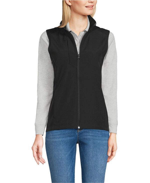 ランズエンド レディース アウター ジャケット・ブルゾン ベスト Lands End Womens Soft Shell Vest Black ブラック