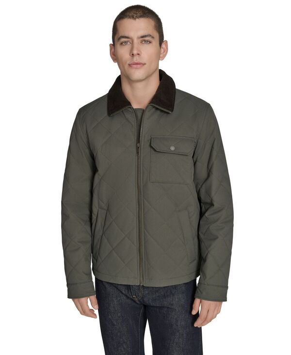 ドッカーズ メンズ アウター ジャケット・ブルゾン キルティング ジャケット Dockers Mens Diamond Quilted Jacket Chartreuse シャルトリューズ