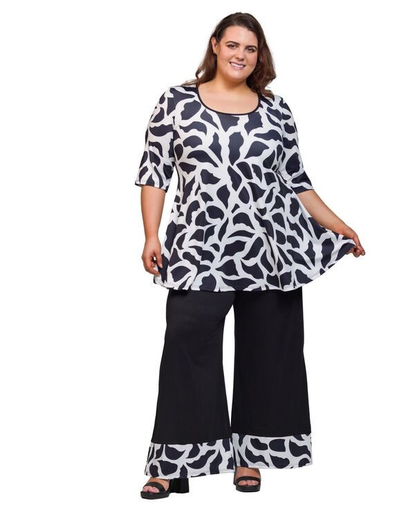 24 セブンコンフォート レディース ボトムス カジュアルパンツ プラスサイズ プリント パンツ 24seven Comfort Apparel Plus Size Printed 2Piece To