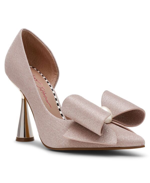 ベッツィジョンソン レディース シューズ パンプス Betsey Johnson Womens Kyliee Embellished Bow Pumps Champagne Sparkle シャンパン