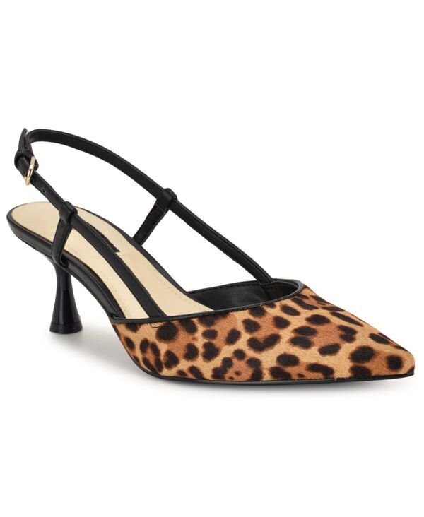 ナインウェスト レディース シューズ パンプス ヒール Nine West Womens Rhonda Kitten Heel Slingback Pumps Leopard Calf Hair アニ