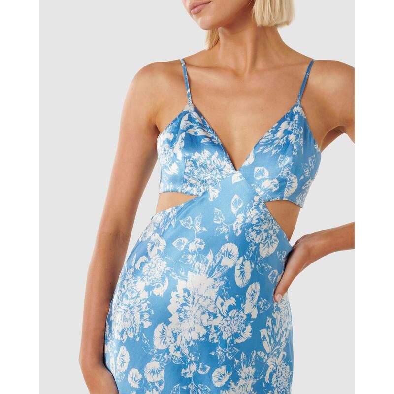 フォーエバーニュー レディース トップス ワンピース カットアウト サテン Forever New Angelique Satin Cut Out Dress Flockhart Flora