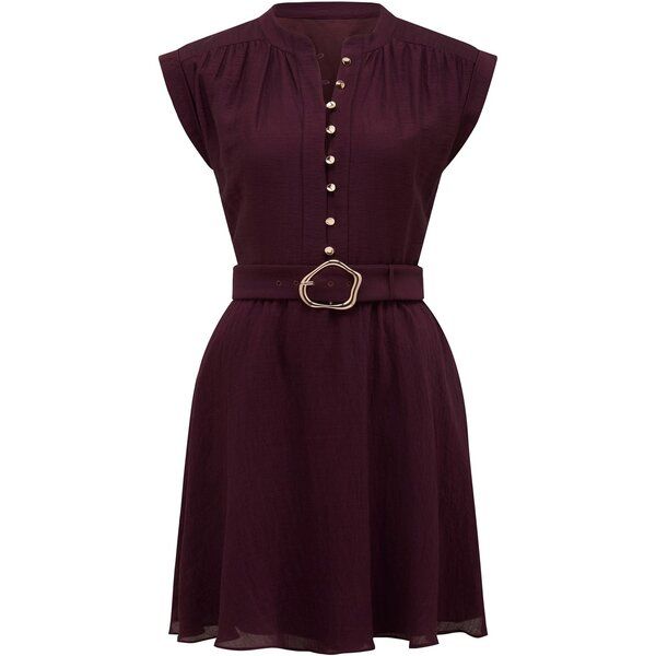 フォーエバーニュー レディース トップス ワンピース ミニワンピース ミニ Forever New Lucille Textured Belted Mini Dress Imperial Port