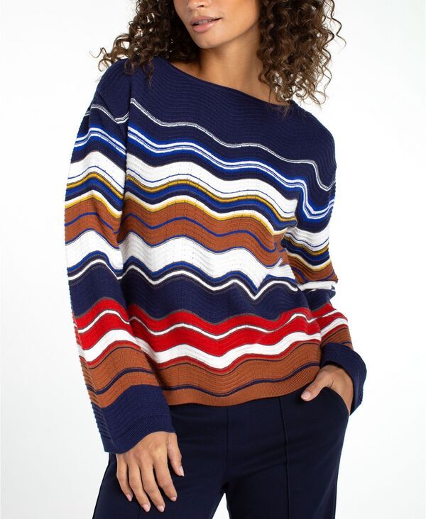 リヴァプール ロサンゼルス レディース アウター ニット・セーター プチ Liverpoolos Angeles Womens Petite Boat Neck Scallop Hem Sweater