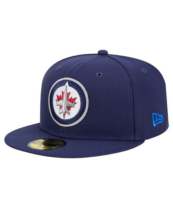 ニューエラ メンズ アクセサリー 帽子 New Era Mens Navy Winnipeg Jets Core 59FIFTY Fitted Hat Navy ネイビー