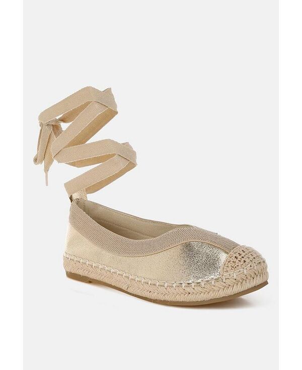 ロンドンラグ レディース シューズ サンダル トール レース London Rag Zayal Metallic Detachable Lace Espadrilles Gold ゴールド