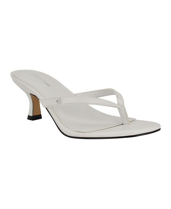 カルバンクライン レディース シューズ サンダル ヒール Calvin Klein Womens Opelle Tapered Kitten Heel Sandals White ホワイト