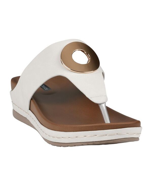 ジーシーシューズ レディース シューズ サンダル GC Shoes Womens Seli Thong Wedge Sandals White ホワイト