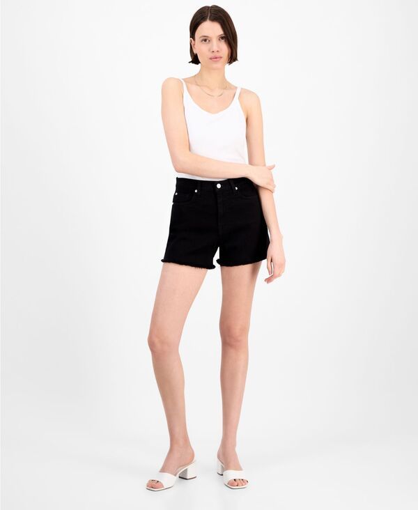 セブンフォーオールマンカインド レディース ボトムス ハーフパンツ・ショーツ ショートパンツ デニム 7 For All Mankind Womens HighRise Frayed Denim Sh