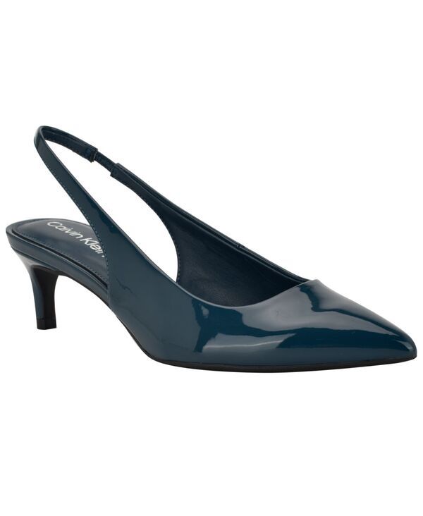 カルバンクライン レディース シューズ パンプス ヒール Calvin Klein Womens Dainty Slingback Kitten Heel Pumps Dark Green Paten