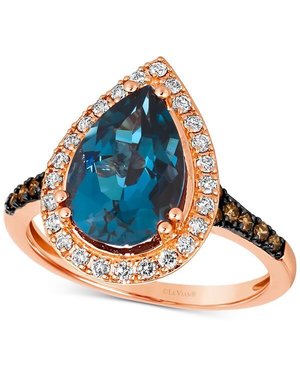 ル ヴァン レディース アクセサリー リング Le Vian Deep Sea Blue Topaz 3 ctw Diamond 38 ctw Teardrop Halo Ring in 14k Ro 454,720円