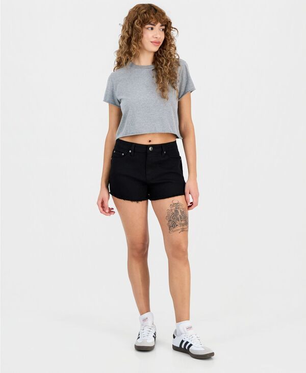 マッデンガール レディース ボトムス ハーフパンツ・ショーツ ショートパンツ Madden Girl Juniors LightDistress Festival Shorts Black ブラック
