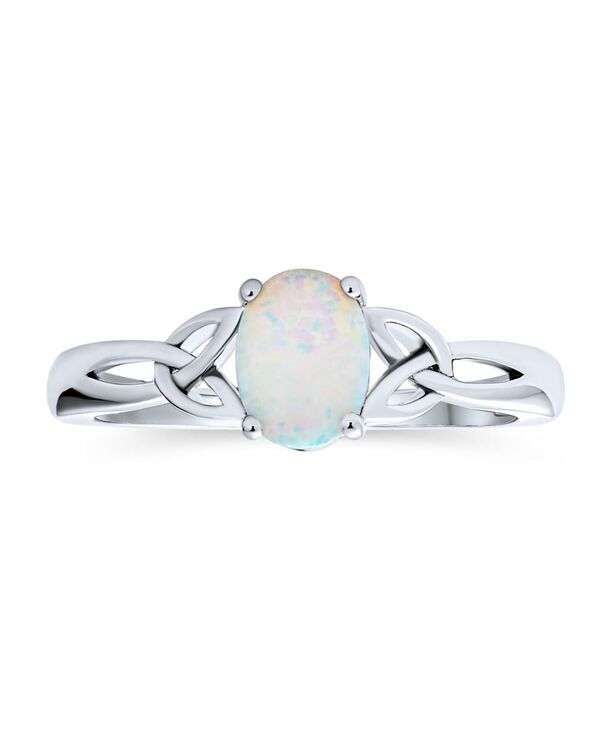 ブリング レディース アクセサリー Bling Jewelry Dainty BFF Triquetra Celtic Love Knot Oval Synthetic Opal Ring Promi