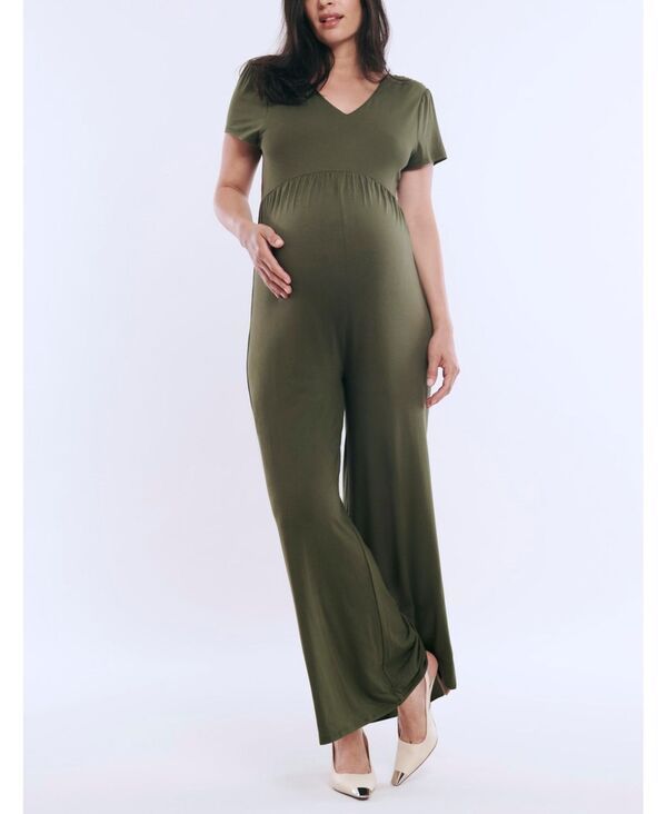 マザーフッドマタニティー レディース ボトムス カジュアルパンツ Vネック フレア ジャンプスーツ Motherhood Maternity Short Sleeve VNeck Flare Leg 8,985円