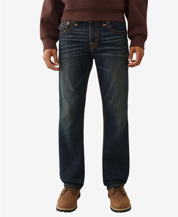 トゥルーレリジョン メンズ ボトムス デニムパンツ ジーンズ True Religion Mensuper TStitch StraightFit Jeans Midnight Spark Dark