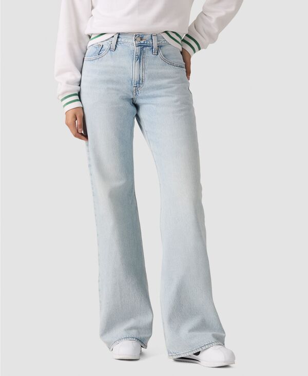 リーバイス レディース ボトムス デニムパンツ ブーツカット ブーツ ジーンズ Levis Womens Middy Loose Mid Rise Bootcut Jeans Abraided