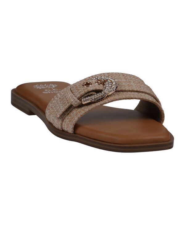 ジーシーシューズ レディース サンダル GC Shoes Womens Kenna Embellished Buckle Flat Sandals Natural