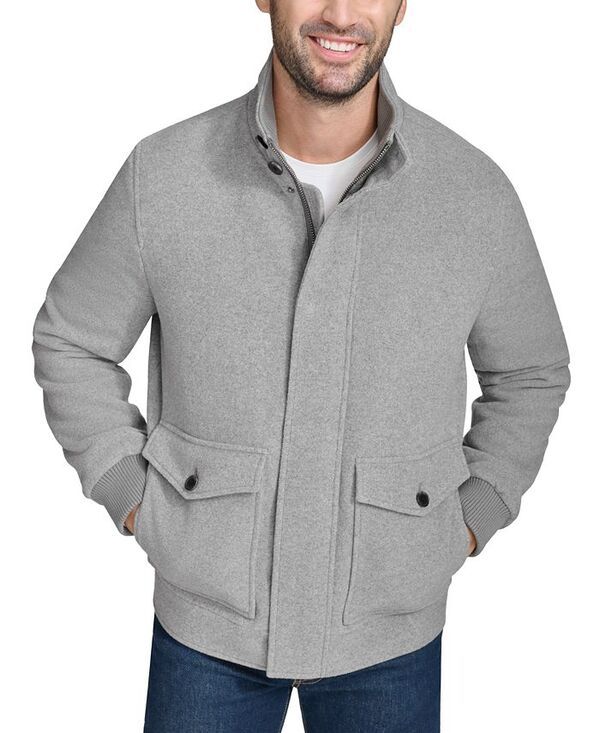 コールハーン メンズ アウター ジャケット・ブルゾン 長袖 ジャケット Cole Haan Mens StandCollar LongSleeve Bomber Jacket Light Grey グ
