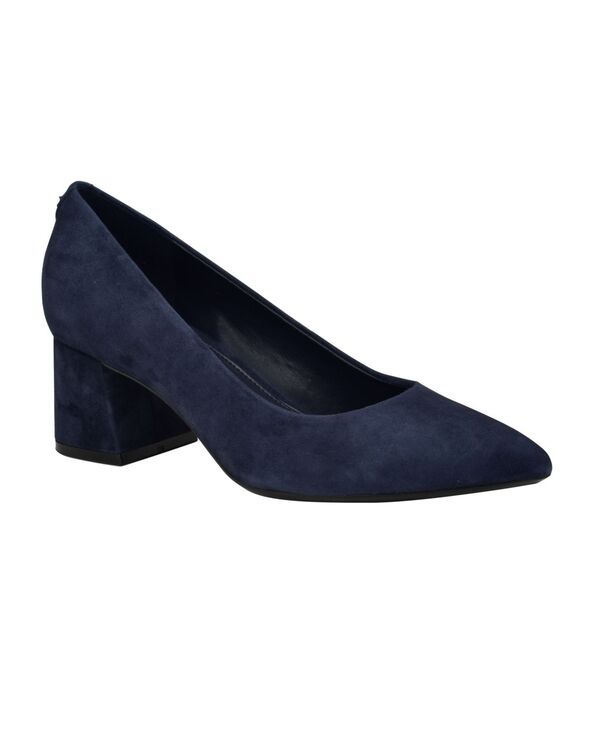 カルバンクライン レディース シューズ パンプス ヒール Calvin Klein Womens Lenott Pointy Toe Dress Block Heel Pumps Navy Suede