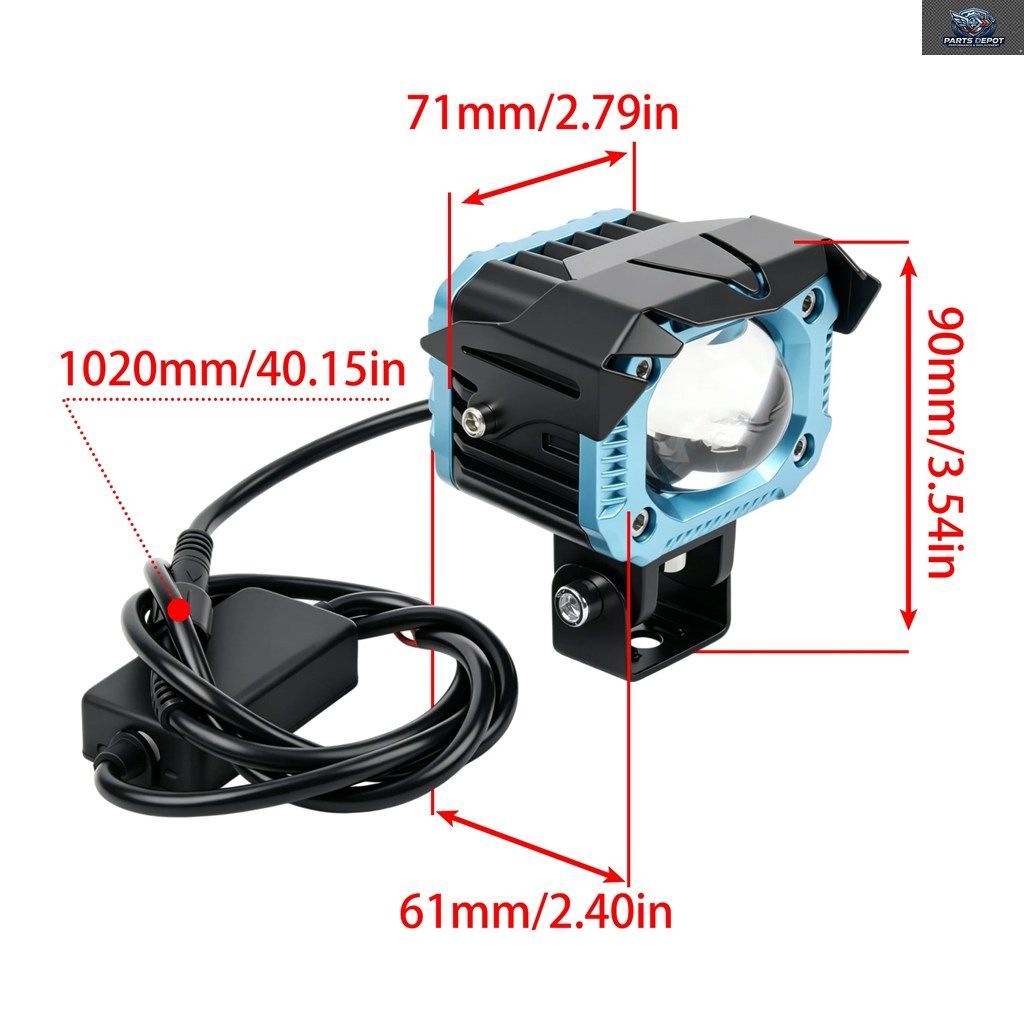 10V-60V オートバイ用 LED フォグランプ 70W 14000LM ドライビングスポットライト デュアルカラー ストロボ ワークライト 5 モード スポッ
