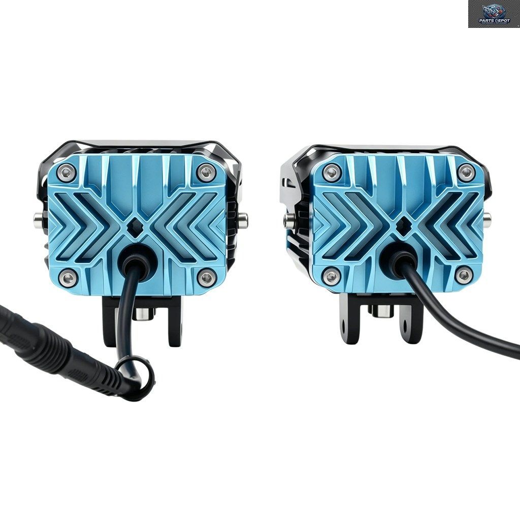 10V-60V オートバイ用 LED フォグランプ 70W 14000LM ドライビングスポットライト デュアルカラー ストロボ ワークライト 5 モード スポッ