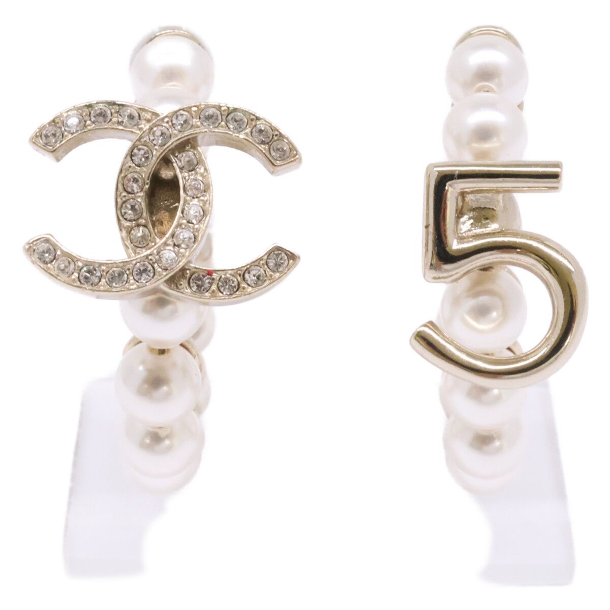 CHANEL シャネル ゴールド C21K ココマーク No.5 フェイクパール