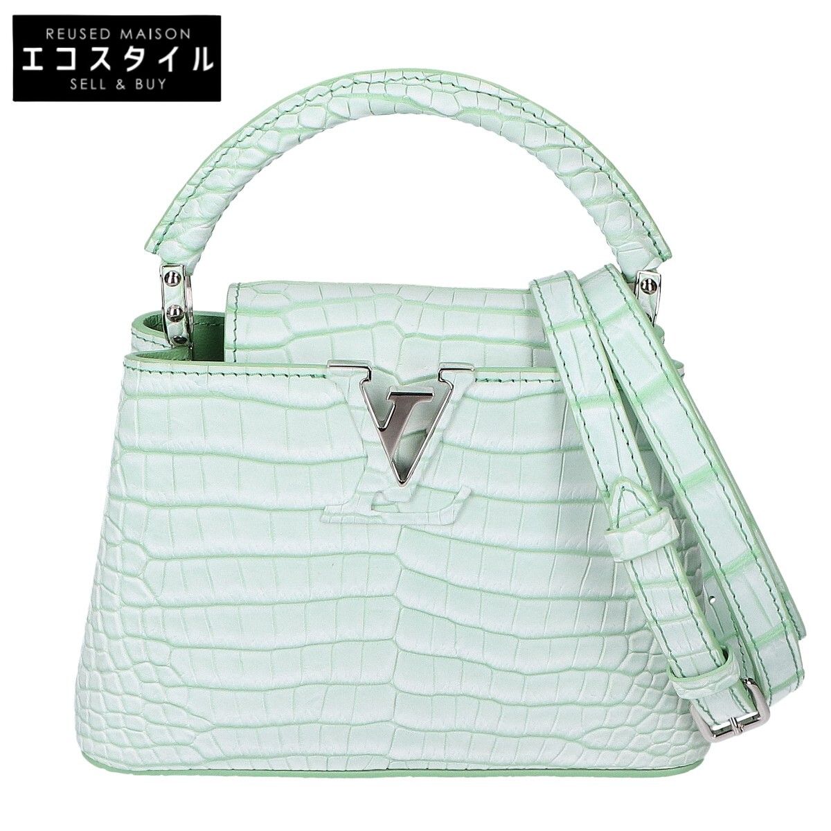 LOUIS VUITTON ルイヴィトン 新品同様 クロコダイル ニロティカス ポロサス マット カプシーヌミニ 2WAY
