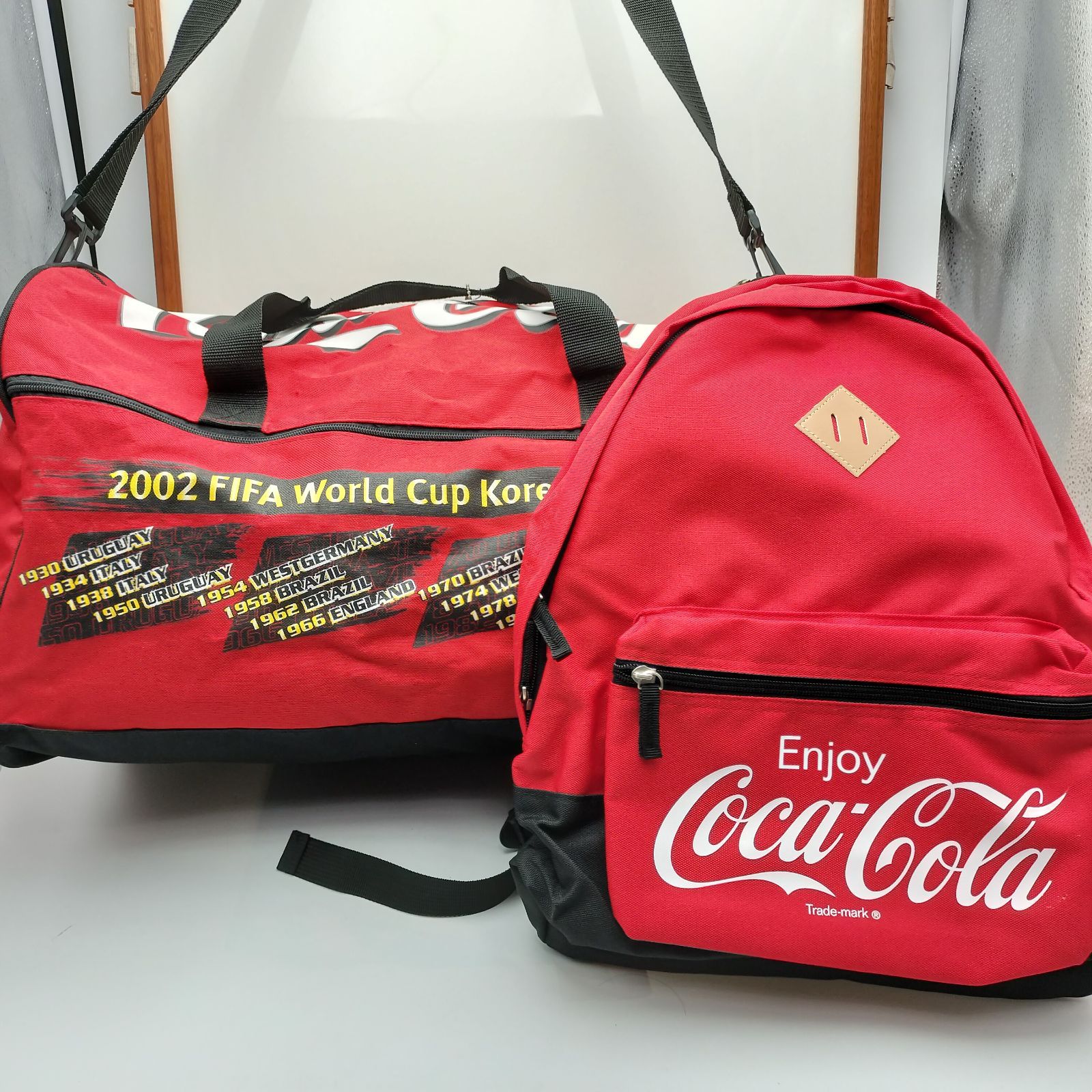 コカコーラ 2002W杯ボストンバッグ ＆ 未使用リュック 2点セット