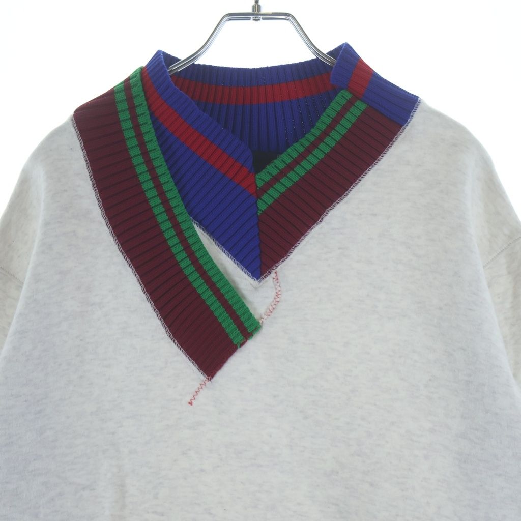 エ*ン様 kolor / カラー 23ss ダンボールスウェット kolor (カラー) 23AW BONDED SWEATSHIRT 襟ドッキング ダンボール