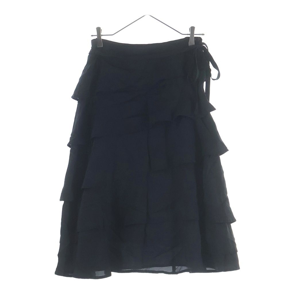 美品 トリコ コムデギャルソン ティアードスカート キュプラ ブラック tricot COMME des GARCONS (トリコ コム デ ギャルソン) 07AW AD2007