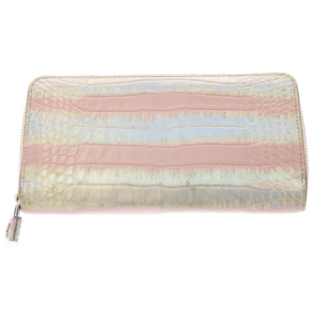 LOUIS VUITTON (ルイヴィトン) クロコダイル ジッピーウォレット ピンク M96310 ICタイプ