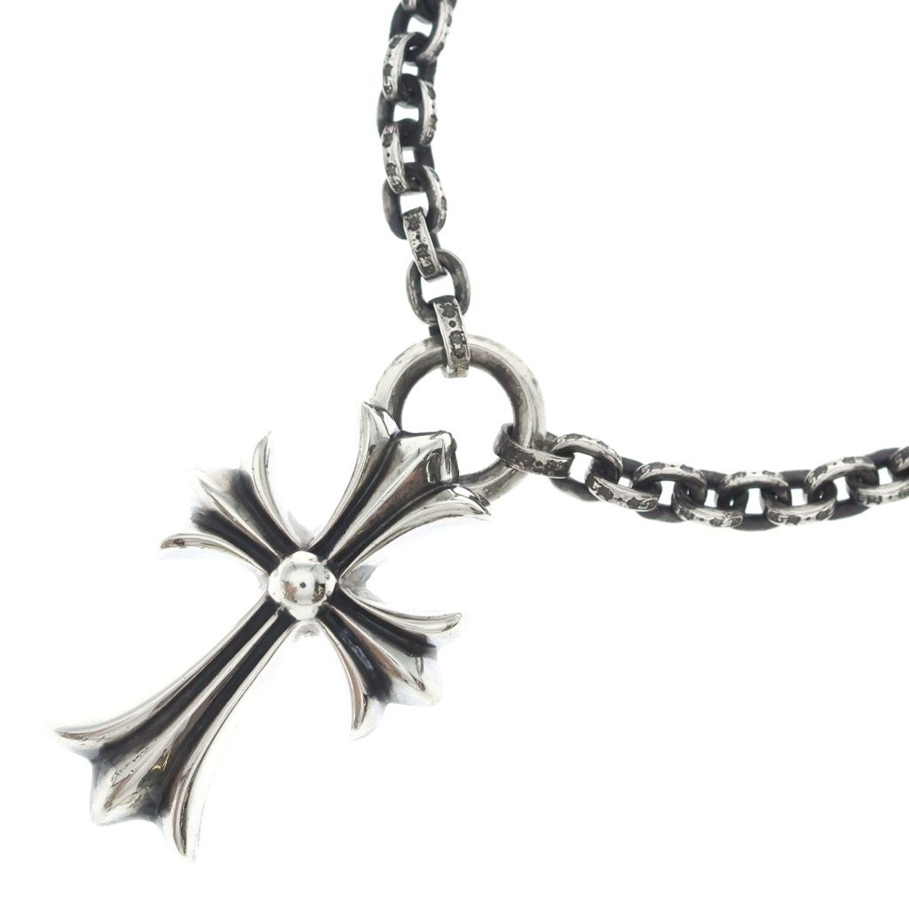 CHROME HEARTS (クロムハーツ) 18inch PPR CHN SML CH CRS ペーパーチェーンスモールCHクロス シルバーネックレス