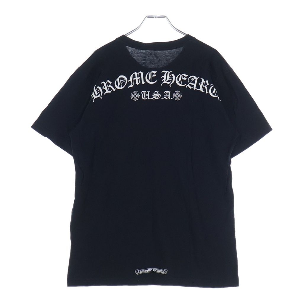 CHROME HEARTS (クロムハーツ) CH T-SHRT バック アーチ ロゴ プリント 半袖 Tシャツ カットソー ブラック