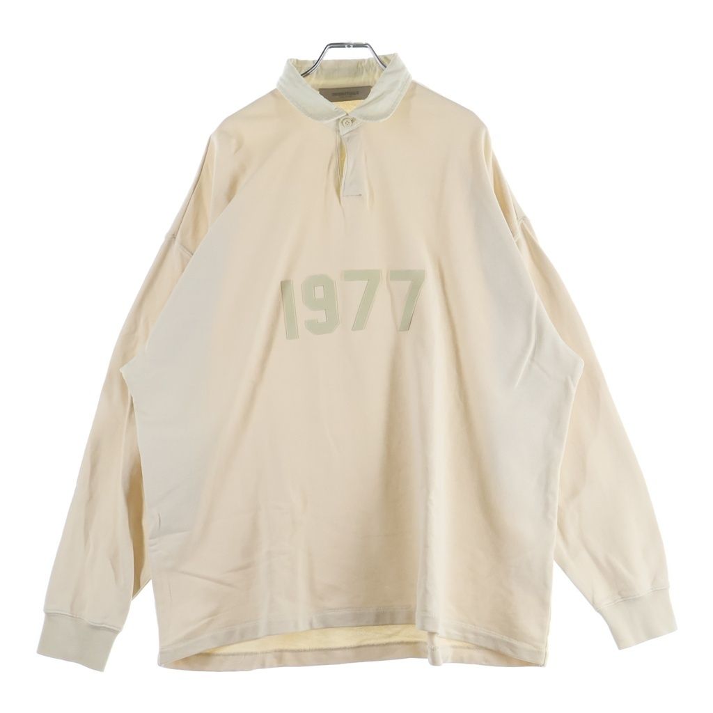 FEAR OF GOD ESSENTIALS (フィアオブゴッド エッセンシャルズ) 1977 Felt Logo L/S Rugby Shirts フェルトロゴロングスリーブラグビーシャツ 長袖ポロシャツ クリーム
