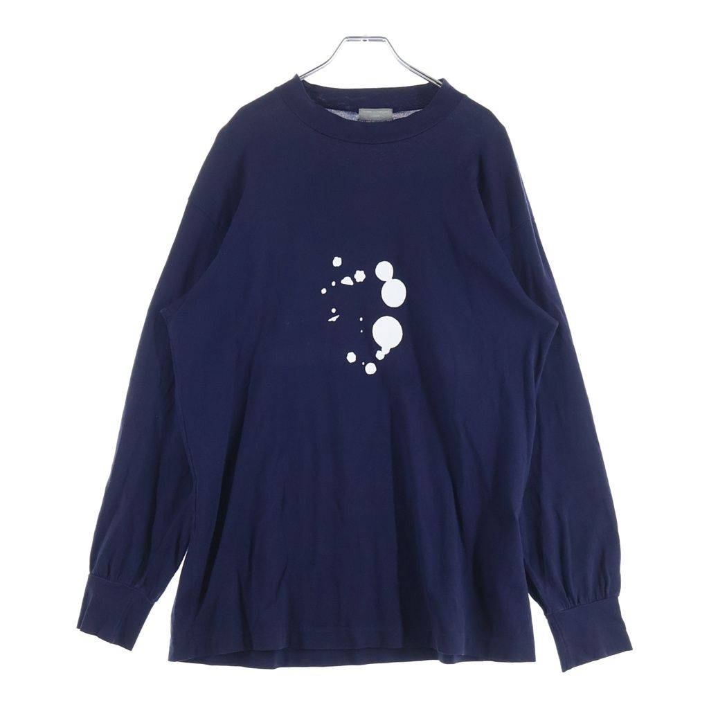 COMME des GARCONS HOMME (コムデギャルソンオム) 90S 田中オム フロントプリント 長袖Tシャツ カットソー ネイビー HT-040130