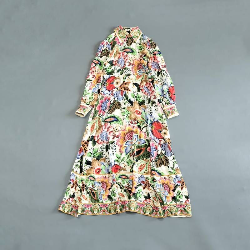 ETRO エトロ フラワープリントマキシシャツドレス マルチカラー 総柄