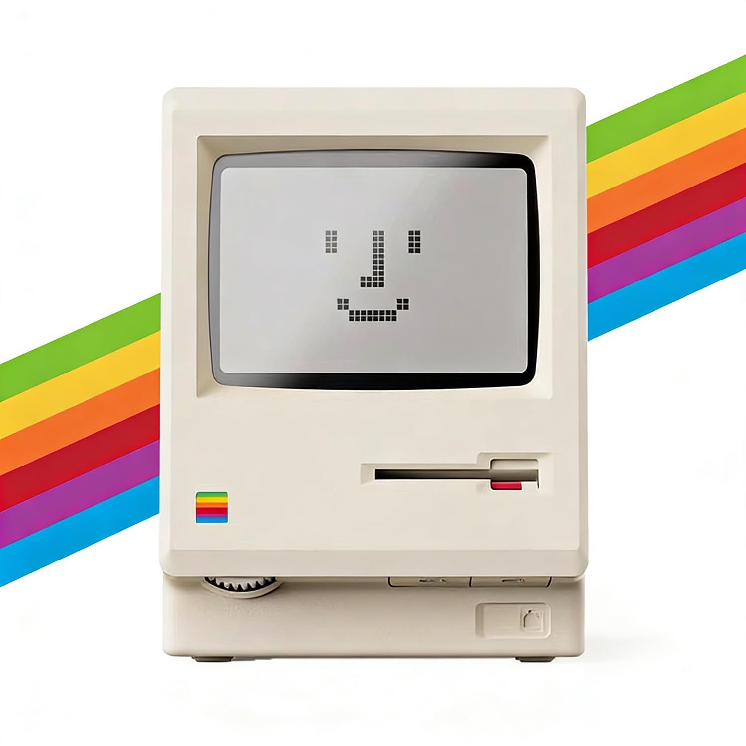 デジタル時計【1984レトロデザイン・maclock レ】温度表示 ダイヤル式調光 多機能アラーム レトロ 置き時計 トロ雑貨 Type-Cポート W110×D103×H120mm 日本語説明書付き 国内発送