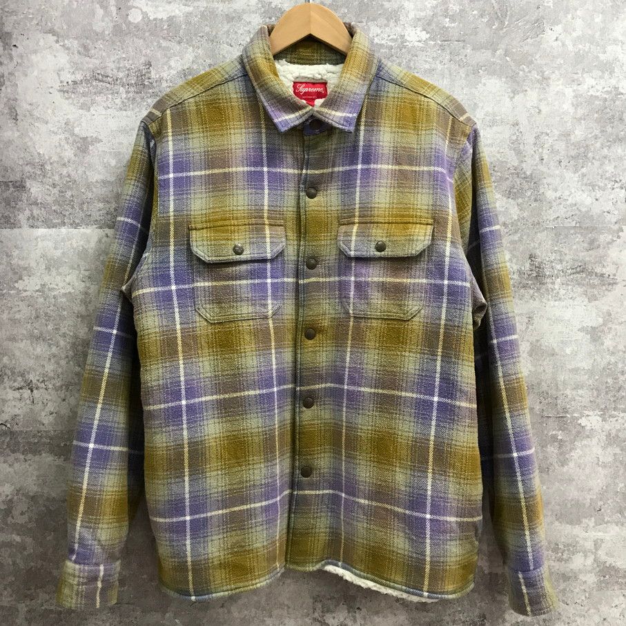 Supreme 22AW Faux Shearling Lined Flannel Shirt シュプリーム 長袖