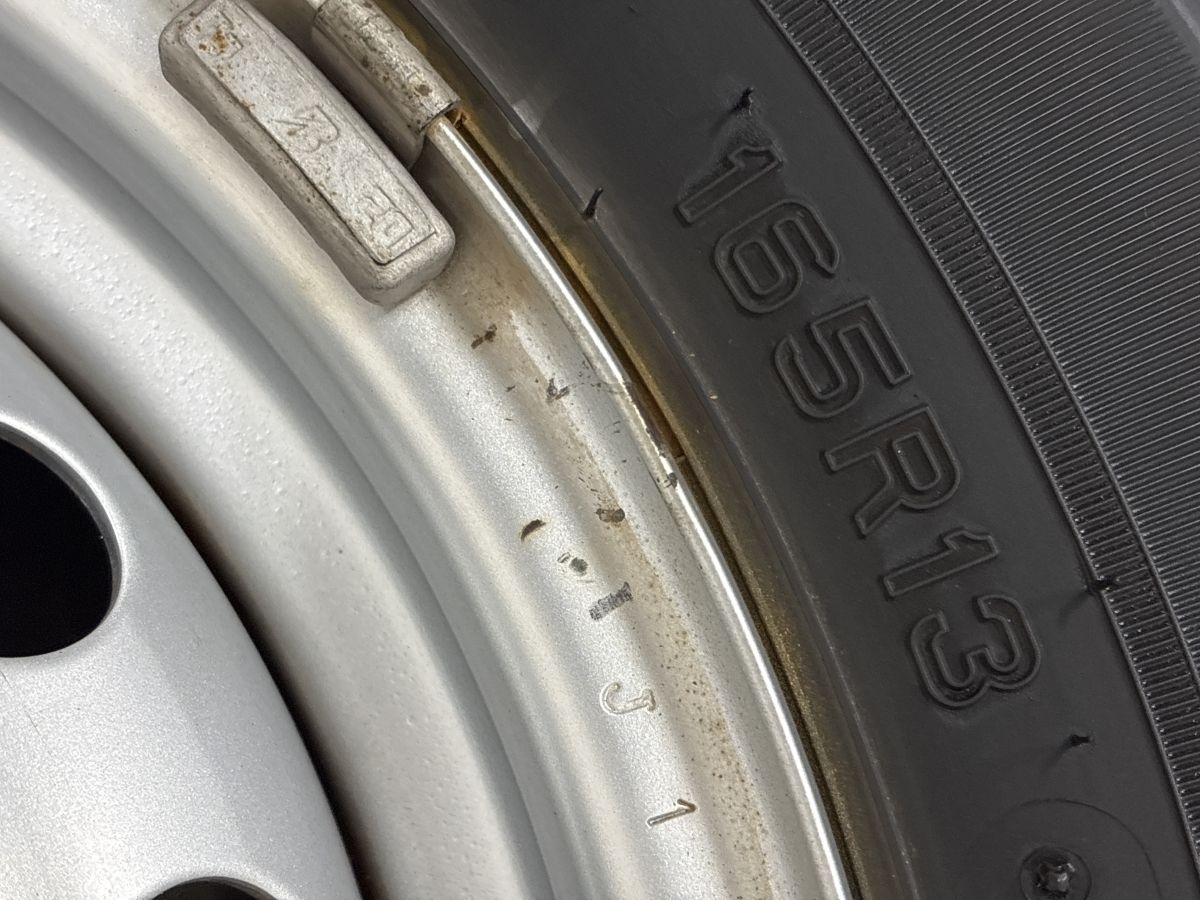 バリ溝】スチールホイール 13in 5J +45 PCD100 ダンロップ エナセーブ 